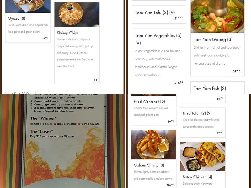 Thailicious Menu