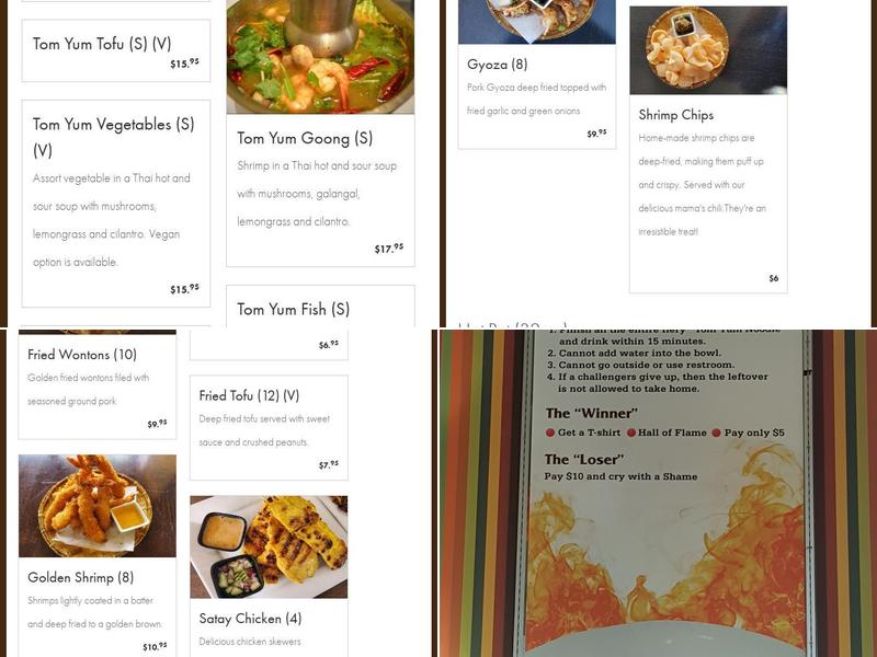 Thailicious Menu