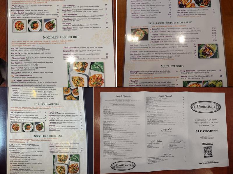 Thailicious Menu