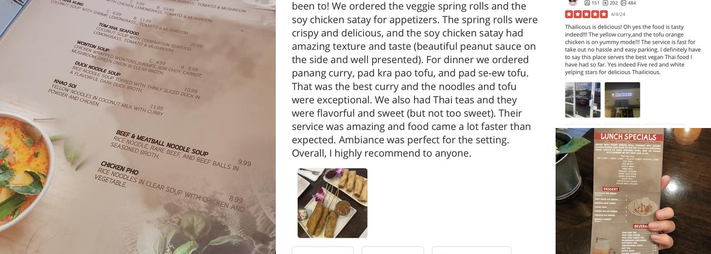 Thailicious Menu