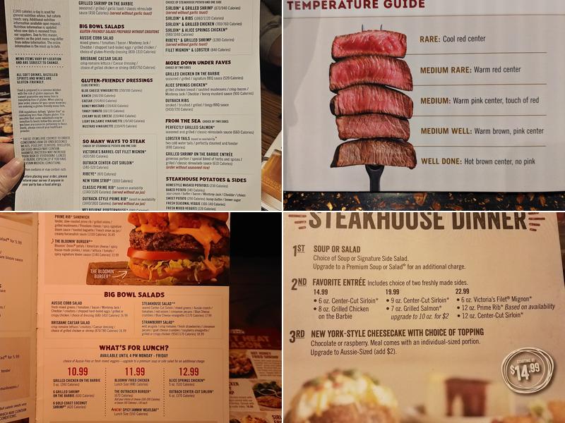 Outback Steakhouse Menu