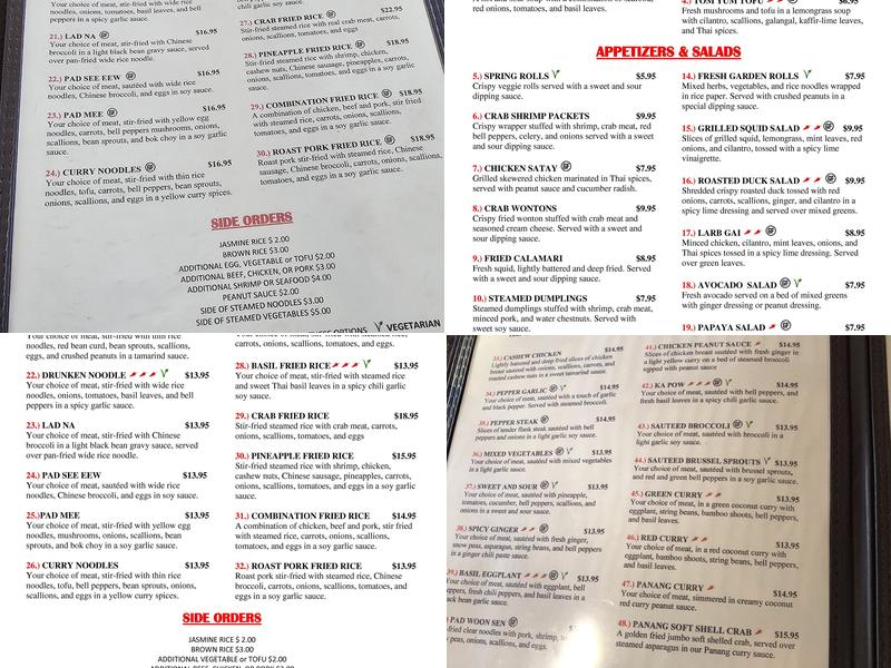 Thaiphoon Menu