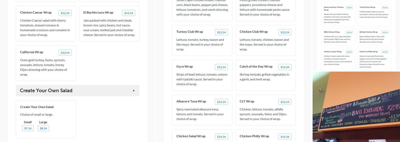 MMM That's A Wrap Menu