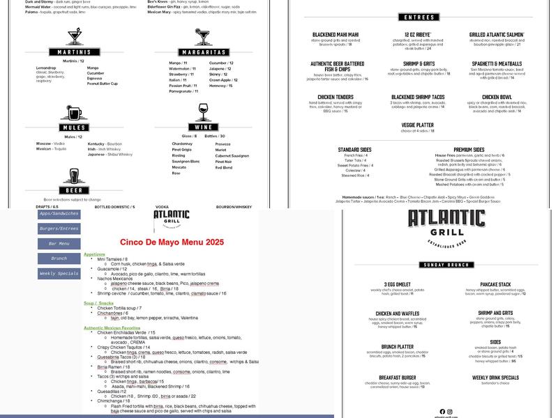 Atlantic Grill Menu