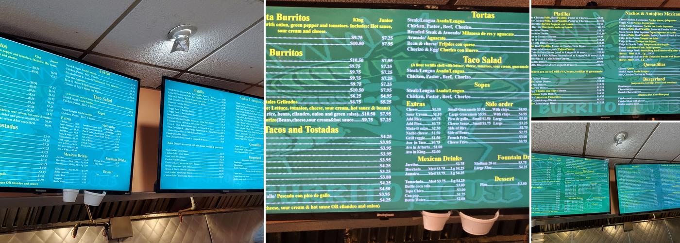 Burrito House Menu