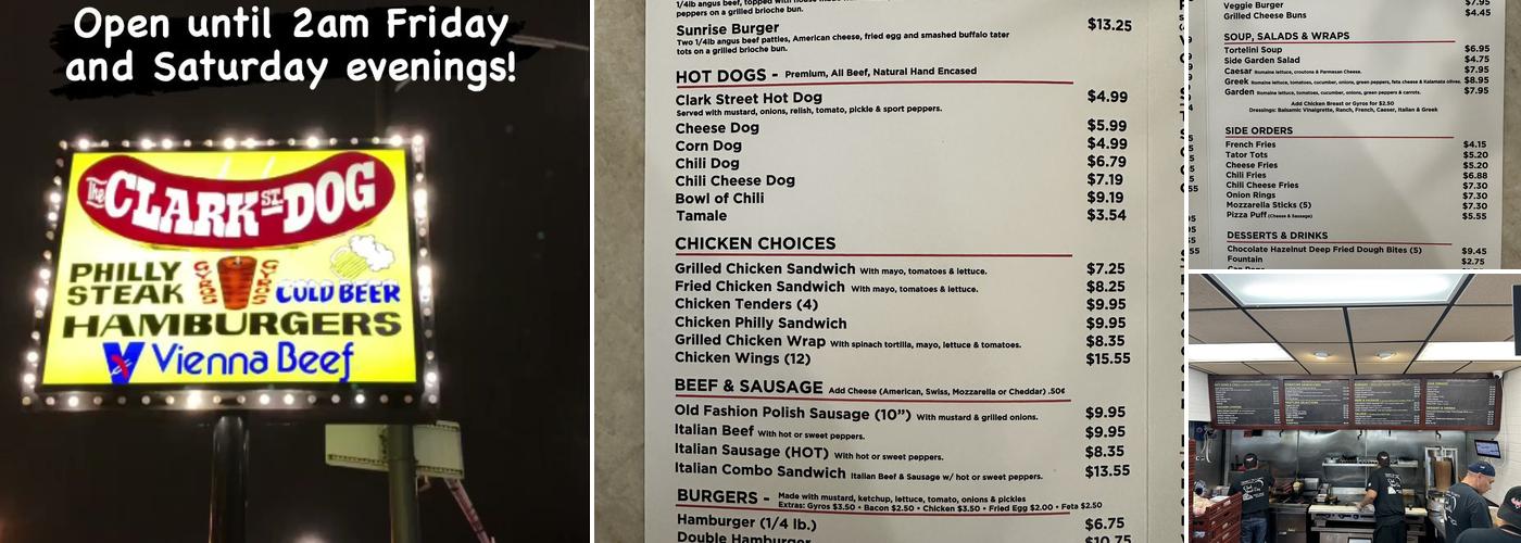 Clark Street Dog Menu
