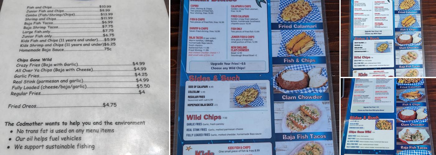 The Codmother Fish & Chips Menu