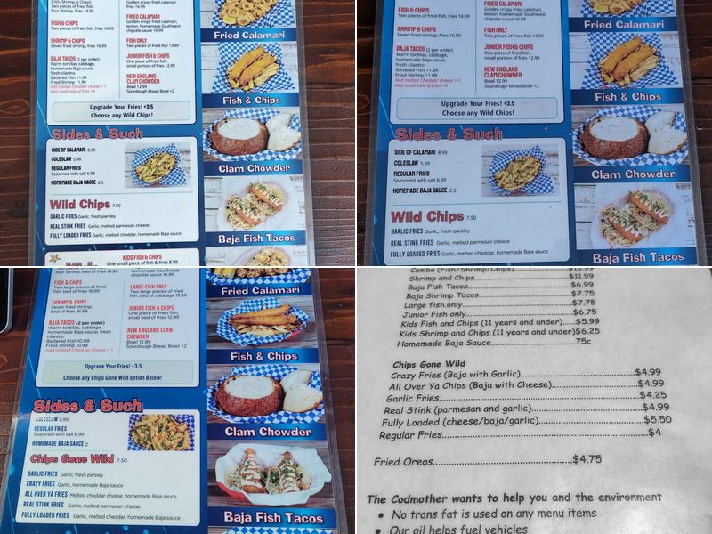 The Codmother Fish & Chips Menu