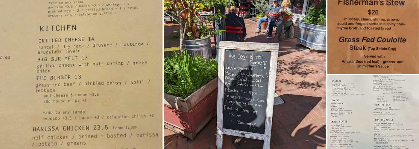 The Cook and Her Farmer Menu