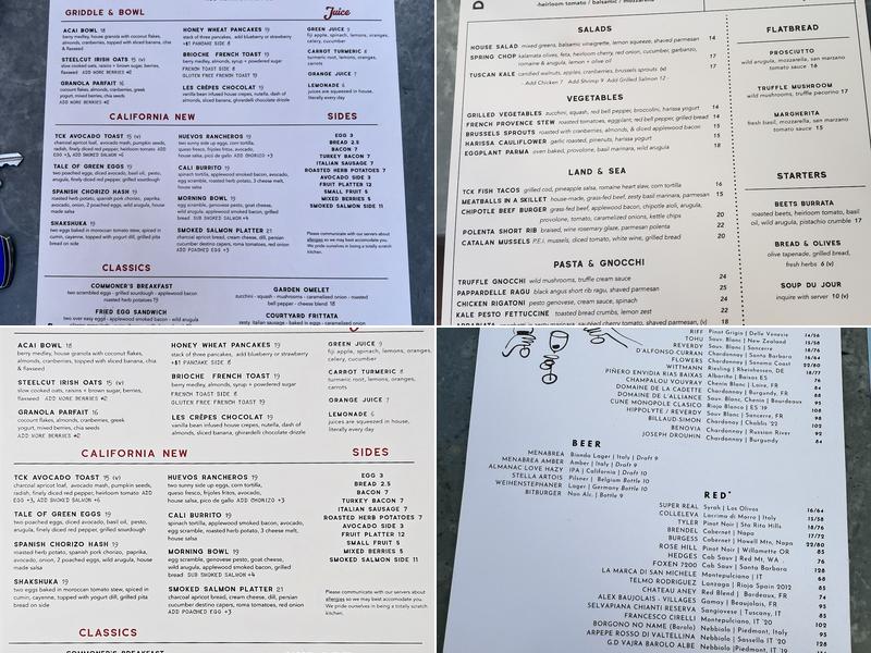 The Courtyard Kitchen Menu