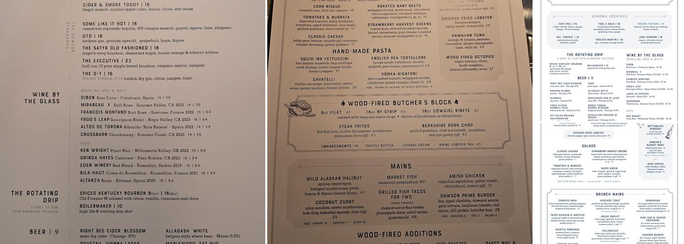 The Dawson Menu