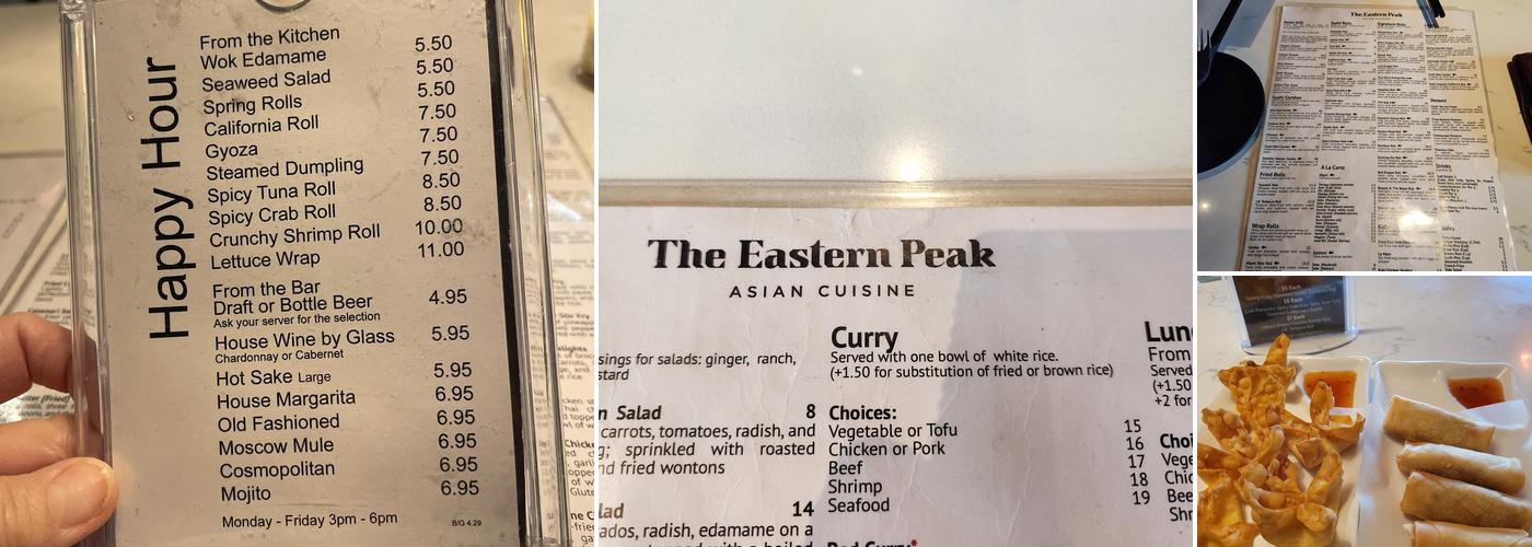 The Eastern Peak - Bellevue Menu