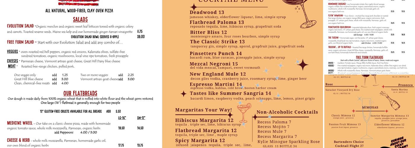 American Flatbread Brighton Menu