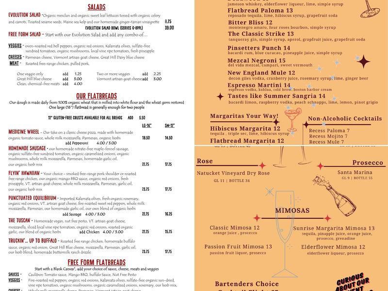 American Flatbread Brighton Menu