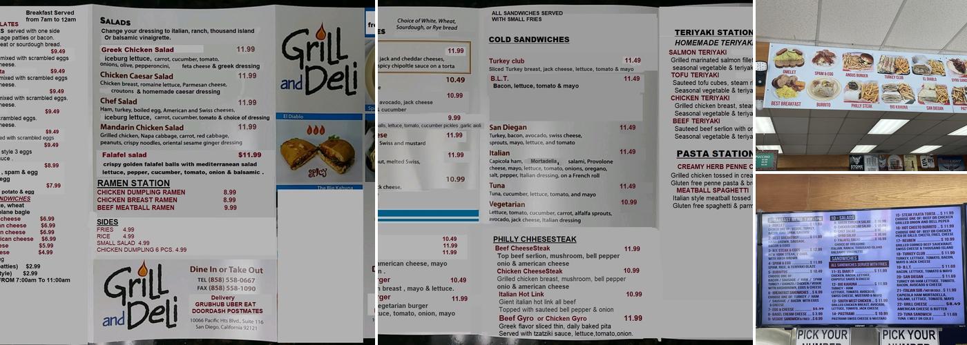 The Grill and Deli Menu