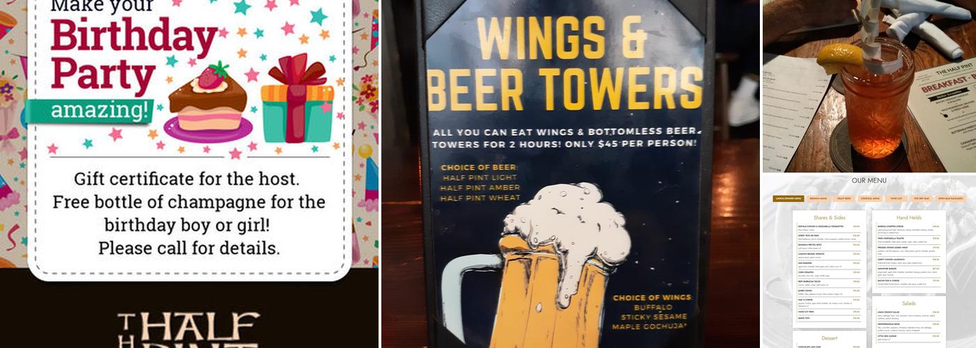 The Half Pint / Ernie's Bar Menu