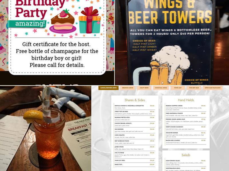 The Half Pint / Ernie's Bar Menu