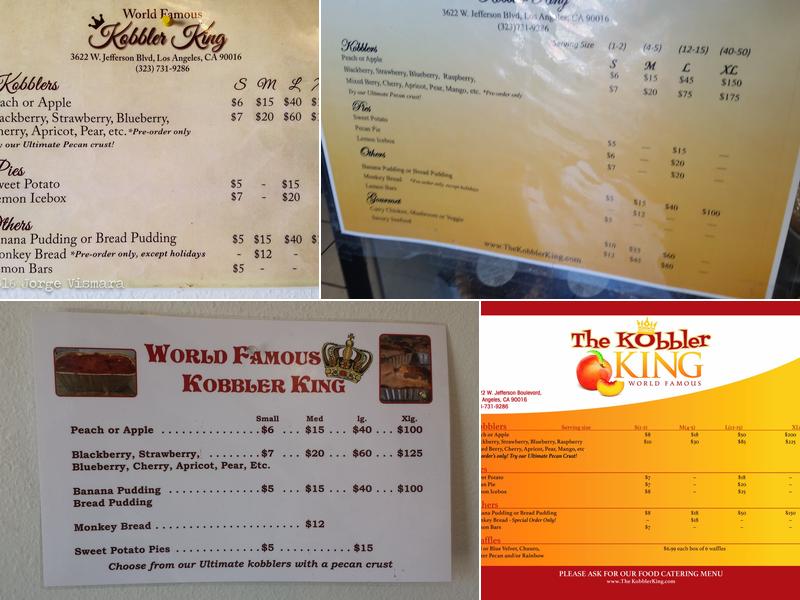 Kobbler King Menu