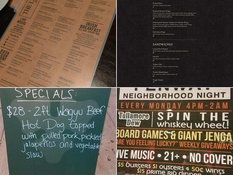 Lansdowne Pub Menu
