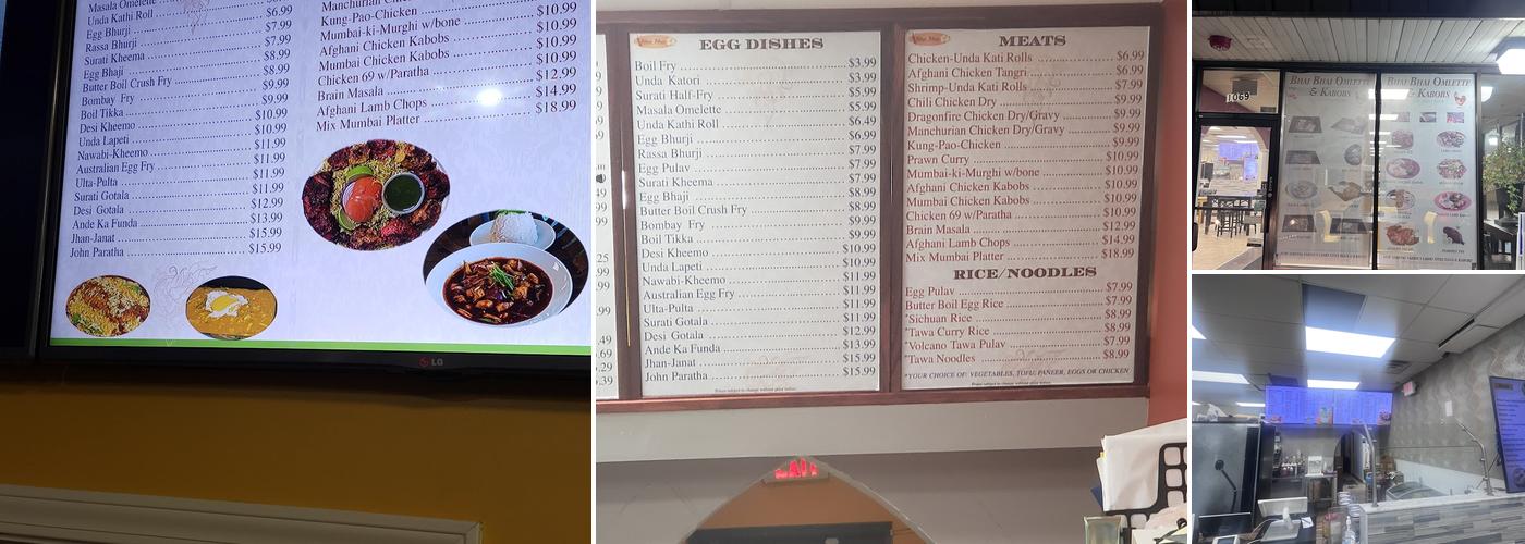 Bhai Bhai Omelette & Kabobs Menu