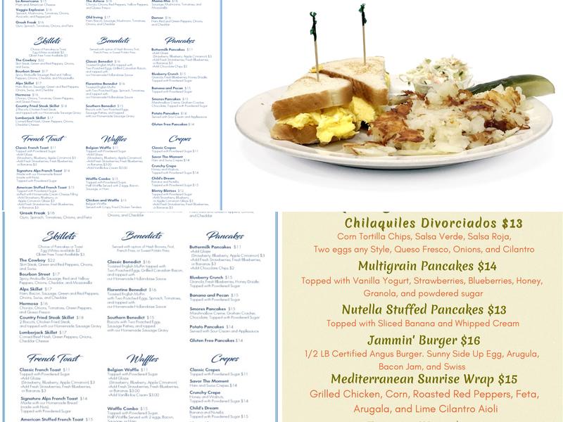 Alps Pancake House Menu