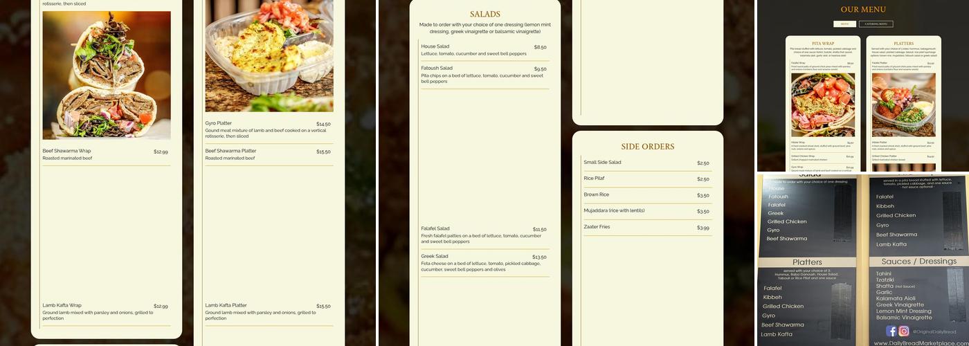 The Original Daily Bread Marketplace Menu