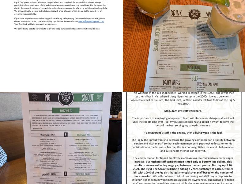 The Pig & The Sprout Menu