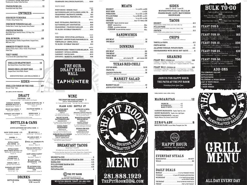 The Pit Room Menu