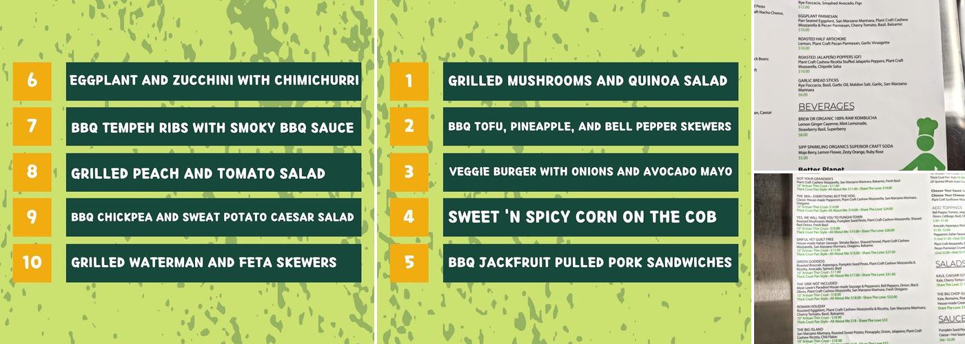 The Pizza Plant Menu