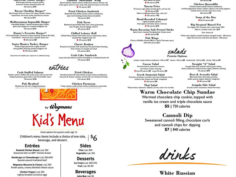 Wegmans Menu