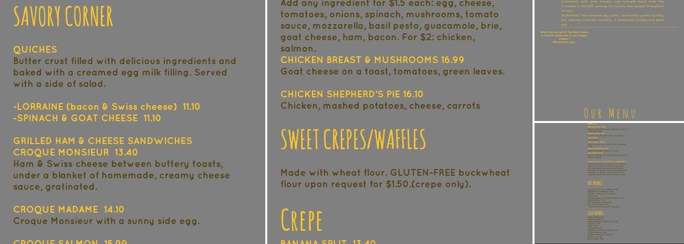 The Real Crepe Menu