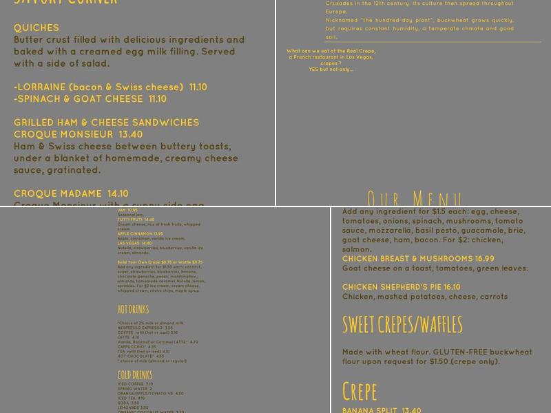 The Real Crepe Menu