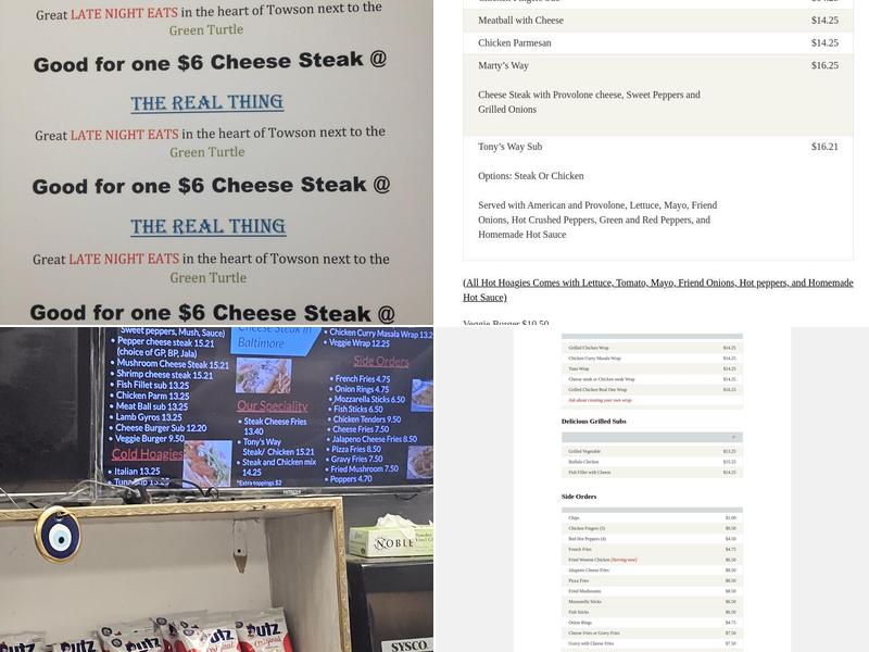 The Real Thing Menu