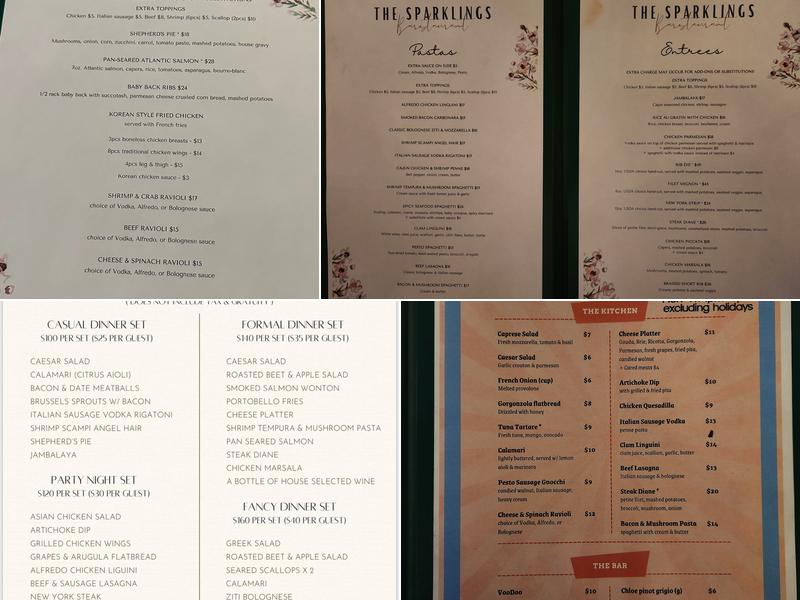 The Sparklings Menu
