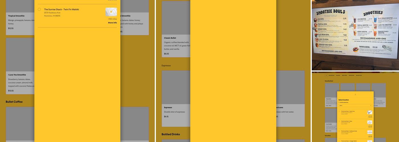 The Sunrise Shack - Waikiki Menu