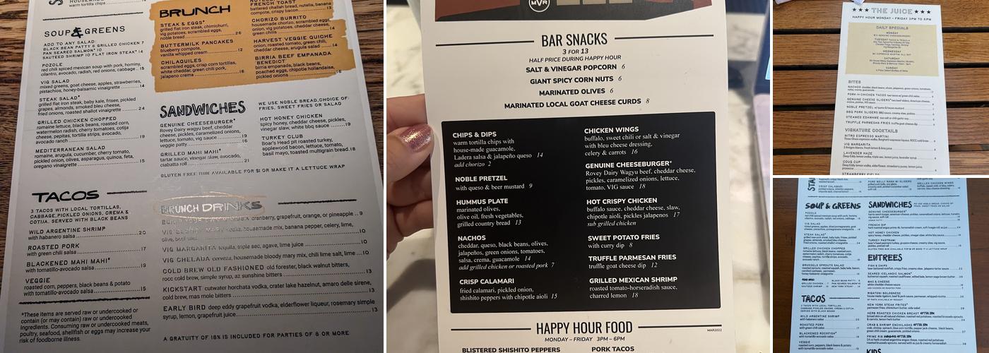 The Vig Menu