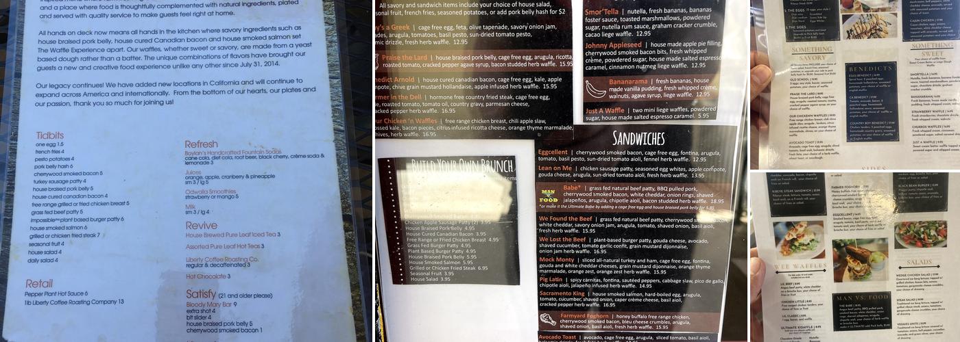 The Waffle Experience Elk Grove Menu