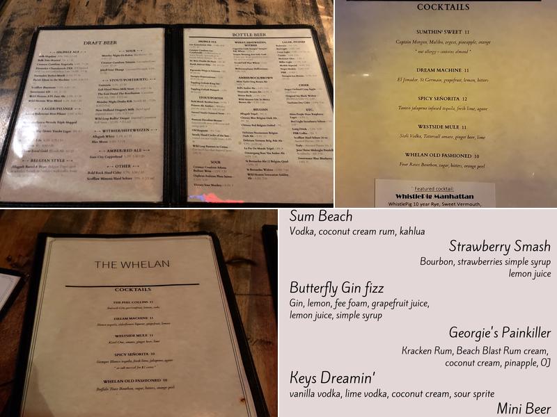 The Whelan Menu