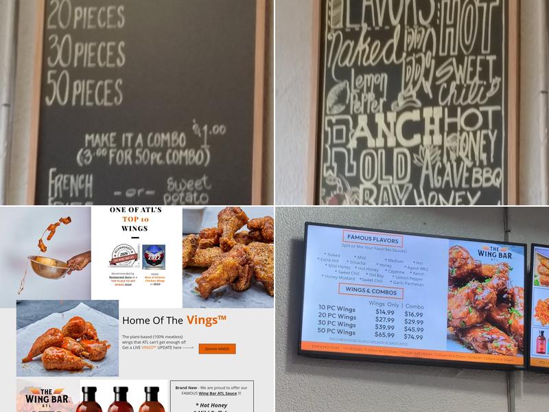 The Wing Bar ATL Menu