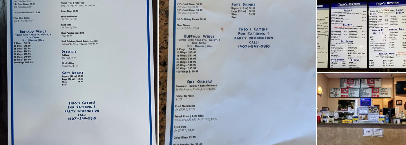 Theo's Kitchen Menu