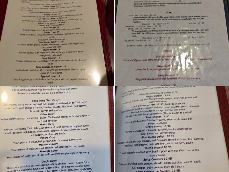 Thumra Thai Restaurant Menu