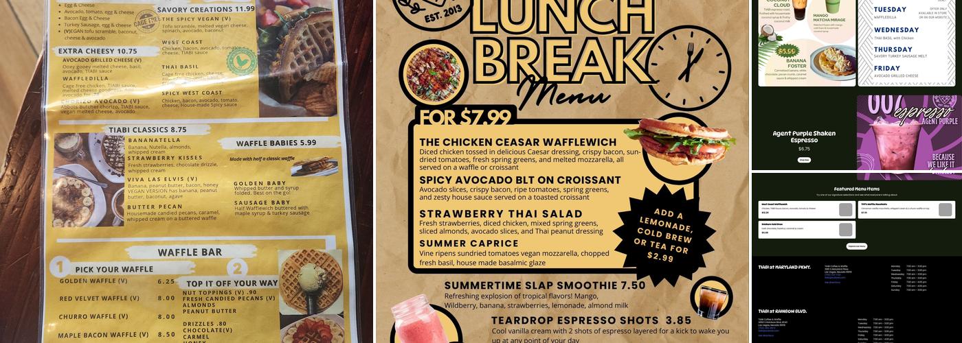 TIABI Coffee & Waffle Menu