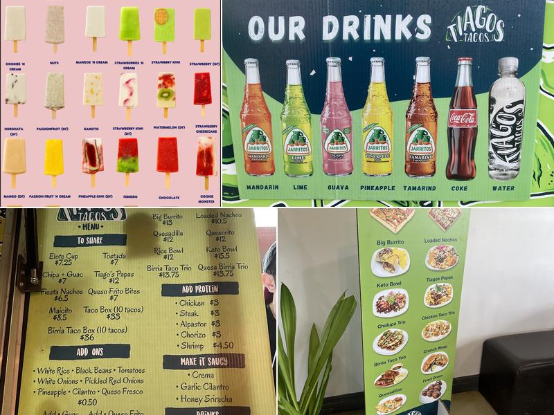 Tiagos Tacos Menu