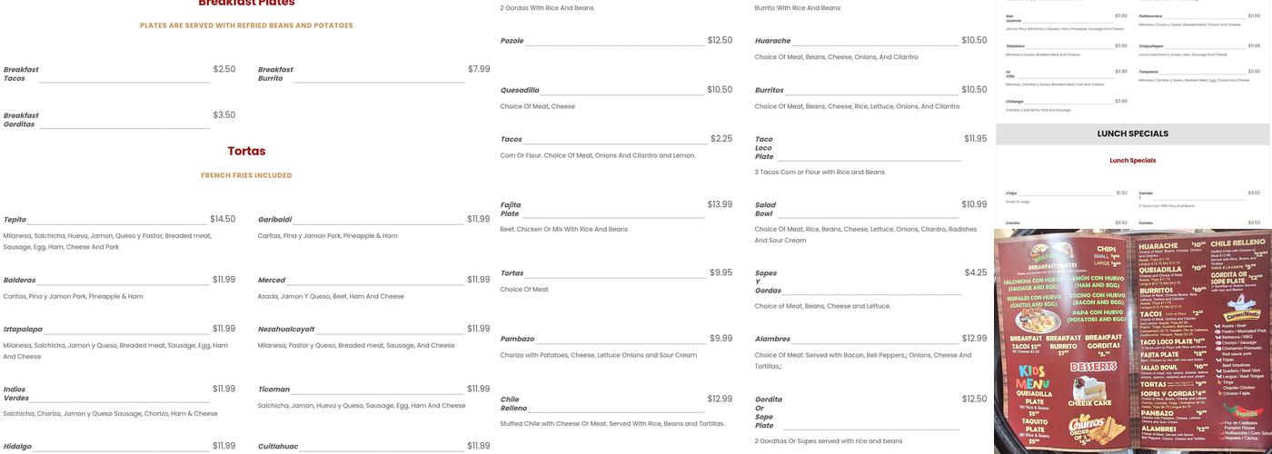 Taqueria Tepito Menu