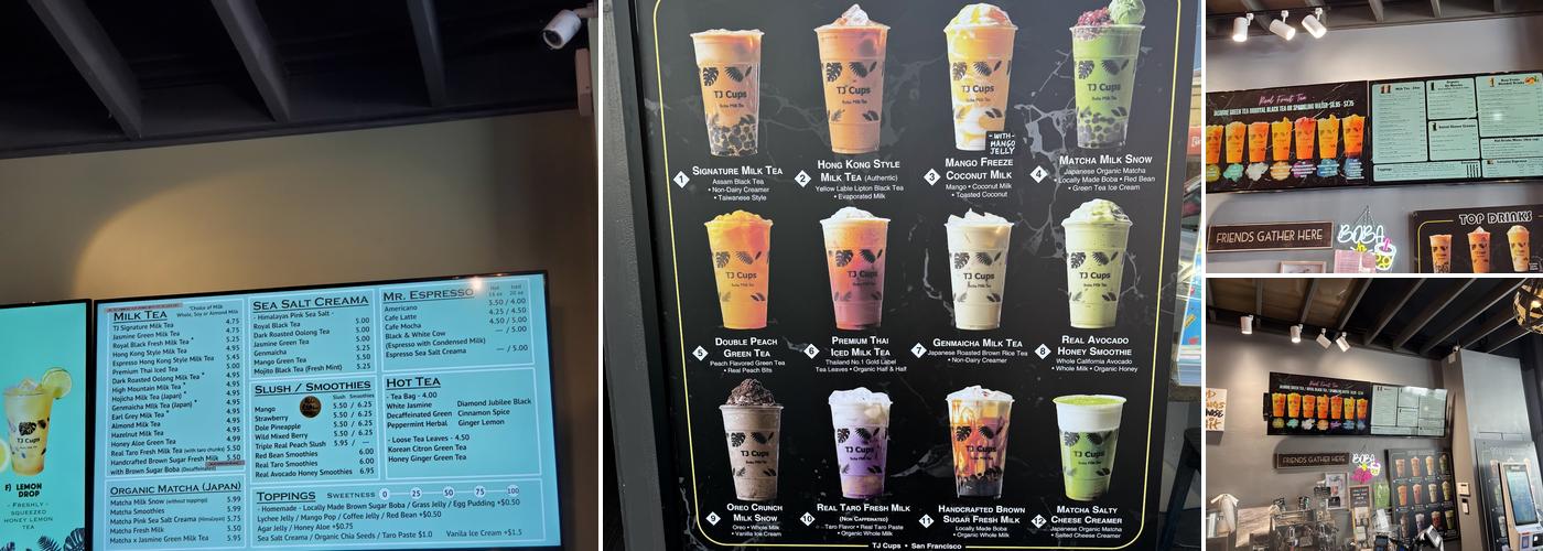 TJ Cups Menu