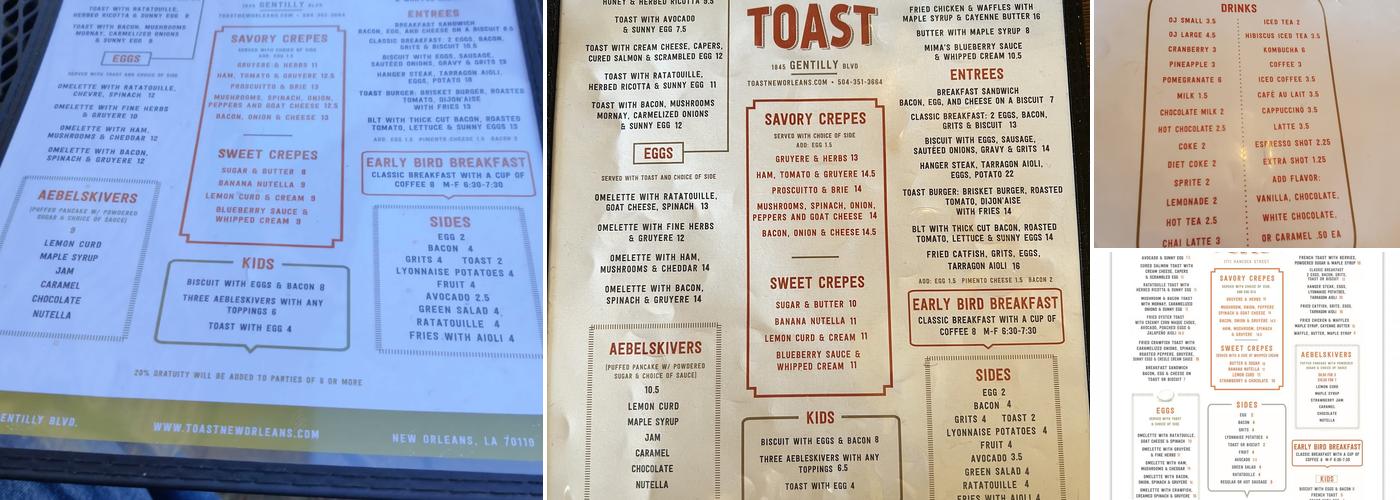 Toast Menu