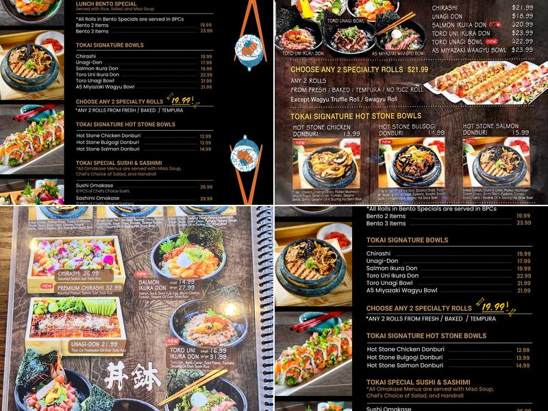 Tokai Sushi Menu