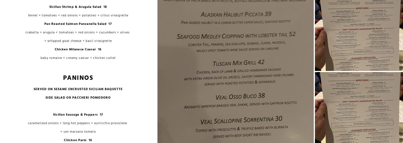 Tomaso's on Camelback Menu