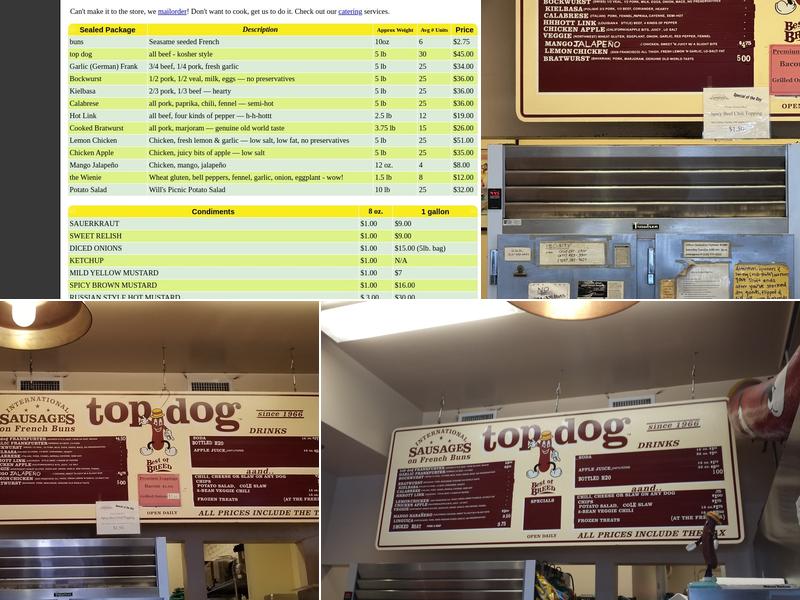 Top Dog Menu