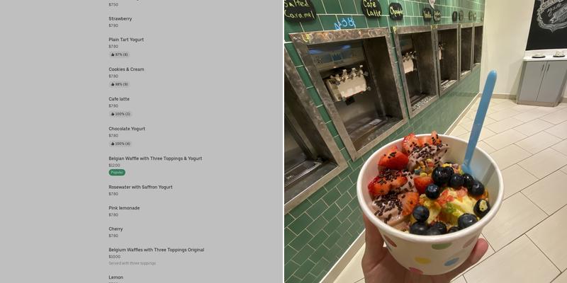 Toppings Yogurt Menu